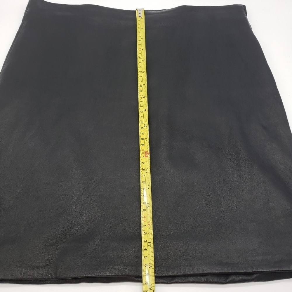 DSTLD Los Angeles Women US Large black leather mini skirt side zipper lined - Picture 9 of 10